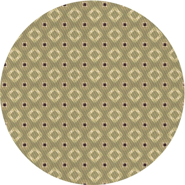 Ahgly Company Tapis Rond Lavable en Machine Intérieur Transitionnel Marron, 8 Pieds Rond