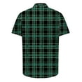 thumbnail image 4 of ZRGHAOYLQ Men Green Plaid Shirt Casual Short Sleeve Button Down Dress Shirts Big and Tall Plus Size T Shirts Classic Lapel Collar Shirt, 4 of 5