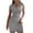 Gray, variant on Aoochasliy Summer Dresses for Women Solid Color Zipper V-Neck Short Sleeve Mini Dress Summer!