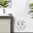 thumbnail image 4 of TIMIFIS Slipper Rack Non Perforated Slipper Rack Bathroom with No Vestige Sticker Drainage Shoe Rack Wall Mounted Bathroom Bedroom Slipper Storage Rack Toothbrush Holders, 4 of 6