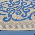 thumbnail image 3 of Safavieh Courtyard Ellie Oriental Indoor/Outdoor Area Rug, Natural/Blue, 5'3" x 5'3" Round, 3 of 9