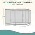 thumbnail image 4 of Aoodor Universal 10 x 12 ft. Gazebo Replacement Mosquito Netting Screen 4-Panel Sidewalls with Double Zipper for Patio Backyard Deck and Lawns (Only Netting), 4 of 9
