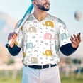 thumbnail image 5 of Lsque Little Elephant Pattern Mens Polo Golf Shirts Funny Graphics Shorts Sleeve Button Shirts Baseball T-shirt-3X-Large, 5 of 7