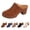Brown, variant on Women's Casual Thick Heeled Sandals, Suede Closed toe Open Back Shoes, Mid Heeled Slippers, Vintage Suede Sandals Black 36