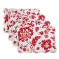 thumbnail image 1 of Cozy Line Home Fashions Napperons en Lin et Coton Matelassé (Fleur Rouge, Napperons (Ensemble de 4)), 1 of 4