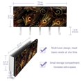 thumbnail image 3 of PhooArto Key Holder for Wall Decorative with 5 Key Hooks, Peacock Feathers Golden Pattern Holders Wall Mount Organizer with Mail Key Rack, Self Adhesive, 3 of 7