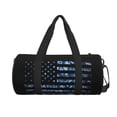 thumbnail image 3 of Rocae Navy Camouflage American Flag Print Round Travel Duffel Bag and Fitness Bag, Women's Waterproof Weekend Tote, Men's Travel and Fitness Essentials, 3 of 8