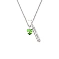 thumbnail image 2 of Delight Jewelry Lime Green Crystal Heart Silvertone Hope Anchors the Soul Bar Charm Necklace, 23", 2 of 4