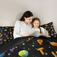 thumbnail image 3 of Feelyou Outer Space Full Size Comforter Sets, Cute Letter Bedding Sets, 3 Pieces, 3 of 6