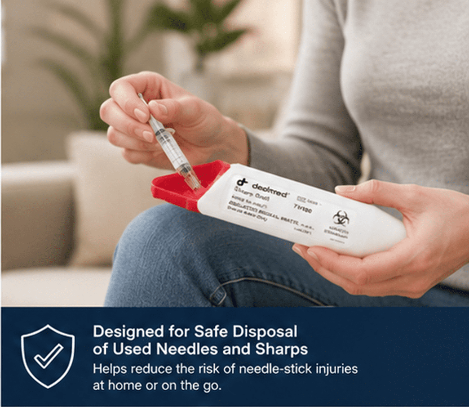 Dealmed Sharps Shaft, 50 mL Secure Snap-On Leakproof Cap (Case f 24)