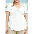 thumbnail image 5 of SHEWIN Women Dressy Tops Plus Size Tops Summer Short Sleeve Casual Light Weight Oversize Tunic Blouses White 4X, 5 of 9