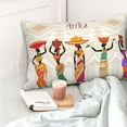 thumbnail image 4 of Pofeuu Black African Woman Print Polyester Microfiber Plush Pillowcases, Super Soft and Cozy Pillow Case Covers with Envelop Closure（Pillow core not included）-16"x24", 4 of 6