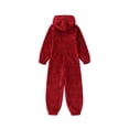 thumbnail image 2 of Ensemble Parent-Enfant Uni, Pyjama Familial à Manches Longues, Sweat à Capuche à Fermeture Éclair et Col Rond, 2 of 7