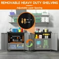 thumbnail image 5 of Metal Garage Storage Cabinet with Locking Doors and Adjustable Shelves,34.3" H Small Rolling Tool Storage Cabinet,Lockable Metal Tool Cabinet on Wheels for Garage, Warehouse, Barbershop-Black Gray, 5 of 8