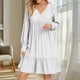 thumbnail image 1 of mfyjkho Vestidos de verano para mujer, Vestido de verano para mujer, holgado, de color liso, plisado, informal, de cintura alta, con encaje y manga larga Vestidos de fiesta para mujer m, 1 of 6
