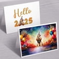 thumbnail image 3 of Hello 2025 Cocker Spaniel Celebrates Happy New Year Firework Balloon 7x5in Folded Greeting Card Cockers Dog Lover Gifts Single Note Card with Envelope - 02024, 3 of 5