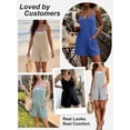 thumbnail image 5 of Anygrew Women's Summer Casual Loose Rompers Sleeveless Spaghetti Strap V Neck Short Jumpsuit with Pockets for Beach Vacation, 5 of 6