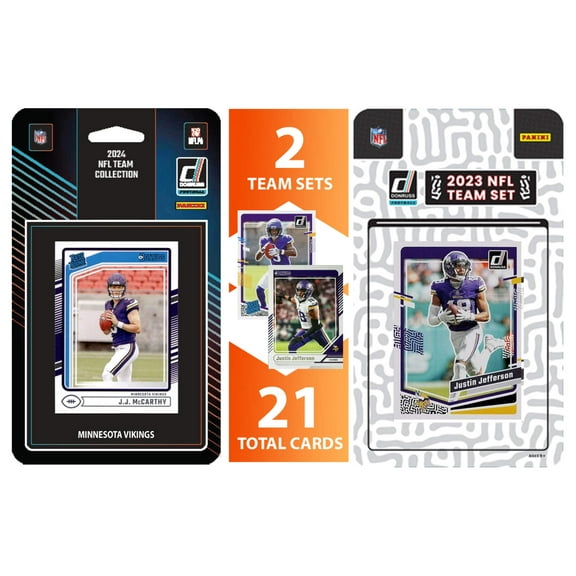2024 2023 Donruss Vikings Football Card Team Set Bundle McCarthy Jefferson