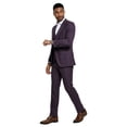 thumbnail image 2 of Tazzio Skinny Fit Sharkskin 3 Piece Suit Set with Wide Peak Lapel, 2 of 4