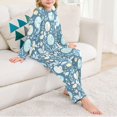 thumbnail image 2 of FORMRS Kids Pajama Set Fleece Long Sleeve Top Relaxed-Fit Pants Lounge Sleepwear, Sizes 3T-11Y, Easter Eggs, 2 of 7
