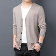 thumbnail image 2 of SWSMCLT Men's Button Knit Soft Fitted Casual Long Sleeve Cardigan Fall Cardigans Single Breasted Outerwear Apricot 42, 2 of 4