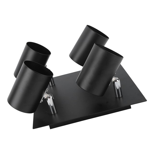 4 Light Track Lamp Holder, Track Lighting Fixtures Sturdy Matte Black For Hall