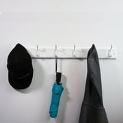 Mainstays 4 Hook 18 inch Hook Board for Coats, Bags, Leashes, Keys, Towels, 30 lbs Capacity, White, 1 Pc