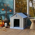 thumbnail image 6 of Decksplore 38 Inch Indoor Outdoor Dog House for All Dogs, Elevated Floor, Easy Assemble, Anchoring Stakes,HDPE Material Water-Resistant, Blue, Shelter, 6 of 9