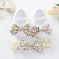 thumbnail image 2 of Esho Newborn Baby Girls Shoes with Headband, Infant Bowknot Crib Cute Party Dress Shoes 0-12M, 2 of 5