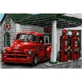 thumbnail image 1 of Rug Making Latch Hooking Kit | Vintage Gas Station (5 sizes available), 1 of 9