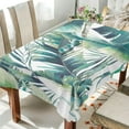 thumbnail image 4 of Tropical Palm Leaves Rectangle Tablecloth, Dust Proof Anti Wrinkle Wipeable Table Cloth Tabletop for of Dinner Kitchen Wedding Holiday Party 60"x60" Home Decor, 4 of 7