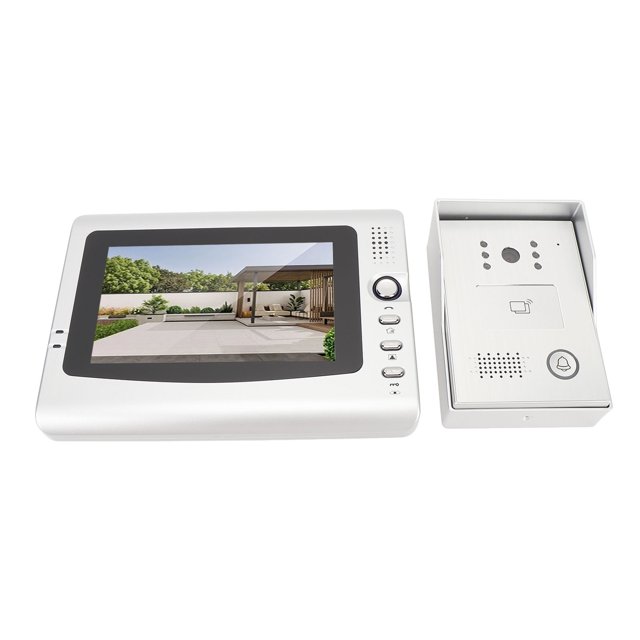 Wired Video Intercom System, Video Intercom System 7 Inch TFT Color Screen Multiple Unlocking Methods for Villa EU Plug,UK Plug,US Plug