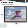 thumbnail image 4 of Stupell Industries Coastal Miami Beach Tower in Pink Black Floating Frame Canvas Art, 25 x 17, by Creative Studio, 4 of 8