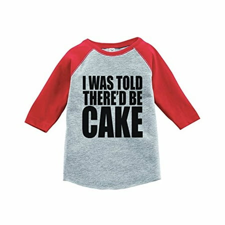 

7 ate 9 Apparel Kids Funny Cake Birthday Red Raglan Tee