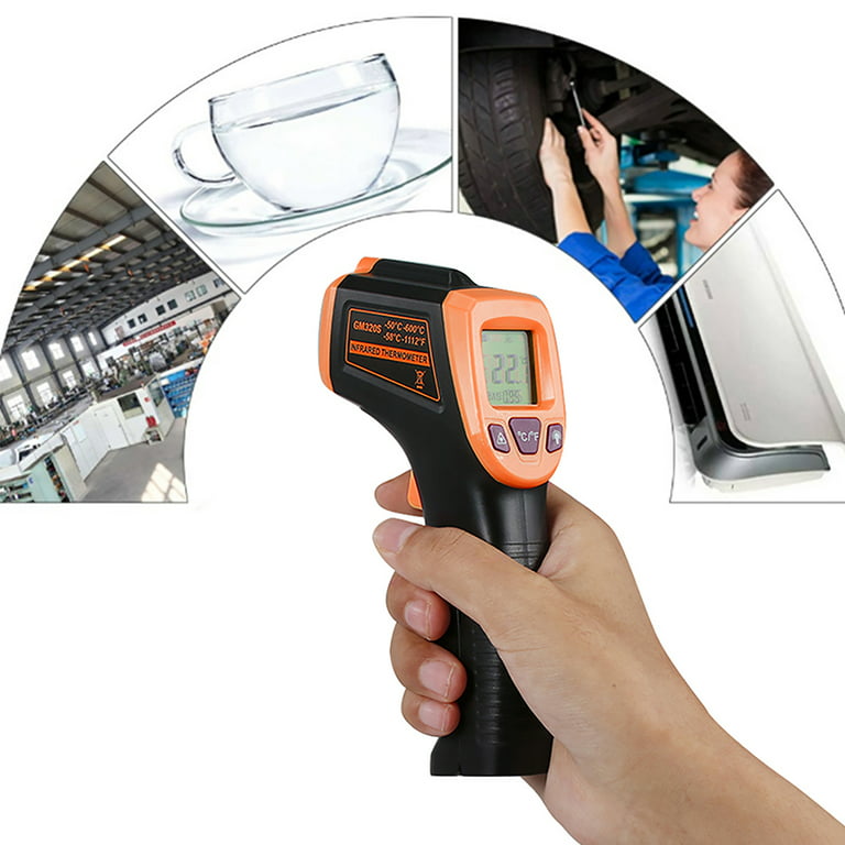 Cheers.US GM320S Infrared Thermometer 1080 Non-Contact Digital Temperature  Gun for Cooking, Reptiles, Pizza Oven 
