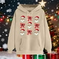 thumbnail image 5 of Womens Comfy Christmas Printed Hoodie - Drop Shoulder Long Sleeve with Kangaroo Pocket, Soft Fleece-Lined Fabric, Loose Fit for All Body Types, Warm Hooded Top for Winter, 5 of 5