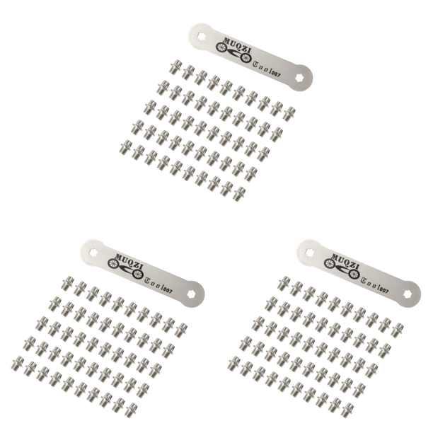 Juego de tornillos antideslizantes para Pedal de bicicleta de montaña y carretera con llave acodada, 50 Uds.