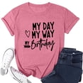 thumbnail image 4 of JAKANYQ T-Shirts pour Femmes Mode Décontractée Imprimé Lettre Col Rond Manches Courtes T-shirt Hauts Tee Confortable, 4 of 4