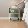 thumbnail image 3 of Rectangular Acrylic Side Table Nightstand, Modern End Table for Living Room, Bedroom (Green), 3 of 17