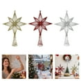 thumbnail image 2 of MOMOJIA Elegant Reflective Metal Christmas Tree Toppers Star Hollow Designs For Holiday Season, 2 of 17
