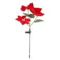 thumbnail image 1 of 1Pc Solar-powered Poinsettia Christmas Flower Ground Insert Light Ornament (Red), 1 of 6