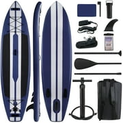 Arlopu 11ft Inflatable Stand Up Paddle Board 6'' Thick Non-Slip Deck W/ Aluminum Paddle, Leash, Backpack