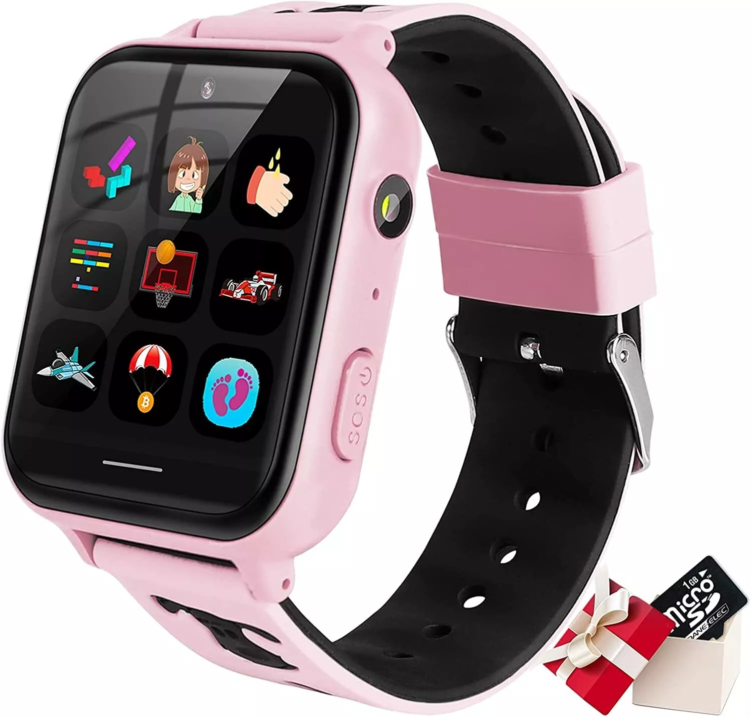 TOPCHANCES Smart Watch for Kids, Kids Smartwatch with Two-way Call 10 Games Camera Music Player SOS, Birthday Educational Gift for Age 3-14 Boys Girls, Pink