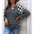 thumbnail image 2 of Two Tone Mixed Print Sweater Gray X-Large, 2 of 4