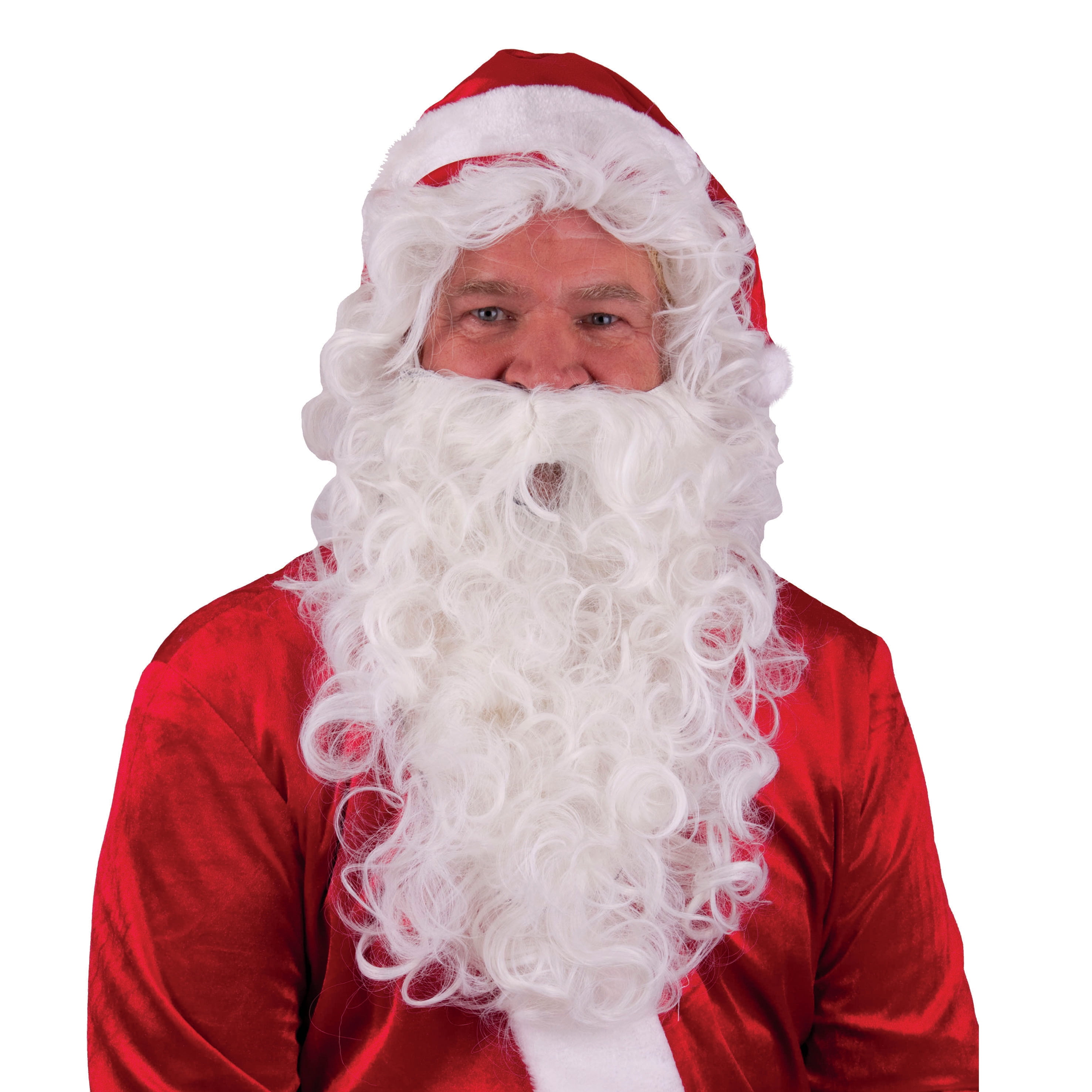 Christmas Santa Wig and Beard Costume Accessory Kit, Red White, One ...