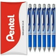 thumbnail image 1 of Pentel Energel BLN75 Retractable Gel Ink Rollerball Pen - 0.5mm - 54% Recycled - Blue - Pack of 6 in Pillow Packaging, 1 of 5