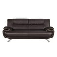 thumbnail image 4 of Titan Furnishings Modern Leather Upholstered Sofa and Loveseat in Brown, 4 of 19