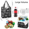 thumbnail image 3 of 5 Pack Foldable Shopping Bag,Halloween White Spider Webs and Spiders Pattern Reusable Grocery Bags with Pockets,Large Reusable Tote Bags with Handles Waterproof & Lightweight, 3 of 6