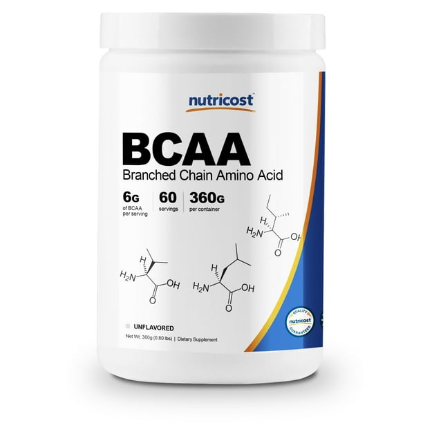 Nutricost BCAA Powder 211 60 Servings (Unflavored) Branched Chain Amino Acids