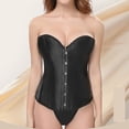 thumbnail image 2 of Levmjia Women's Shapewear Corset Top Vintage Solid Color Strapless Shaping V-Neck Lace Bustier Waist Comfortable Cincher Evening Gowns, 2 of 4